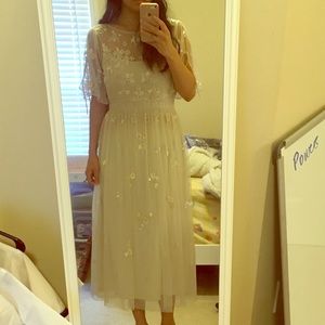 White midi dress